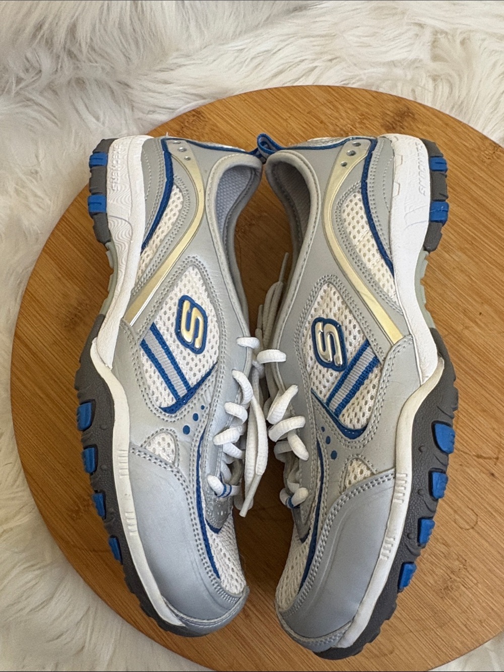 Skechers | NIB White Silver Royal Blue Sport Muse Inspire Women’s Sneakers 6.5 - Picture 7 of 14